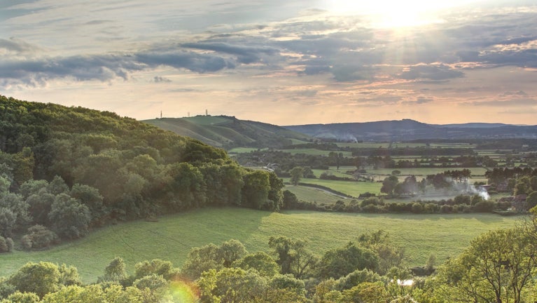 View from Saddlescombe Farm of Devil's Dyke, West Sussex